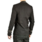 Men Handmade Gold Embroidery Black Military Napoleon Hook Jacket Cotton