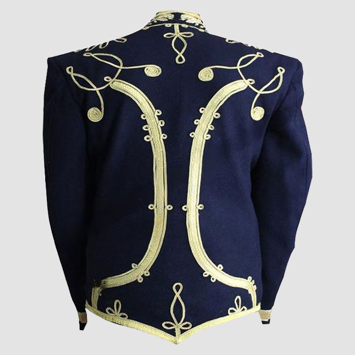 Military Steampunk Medium Nave Blue Wool Jacket