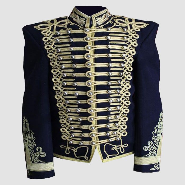 Military Steampunk Medium Nave Blue Wool Jacket