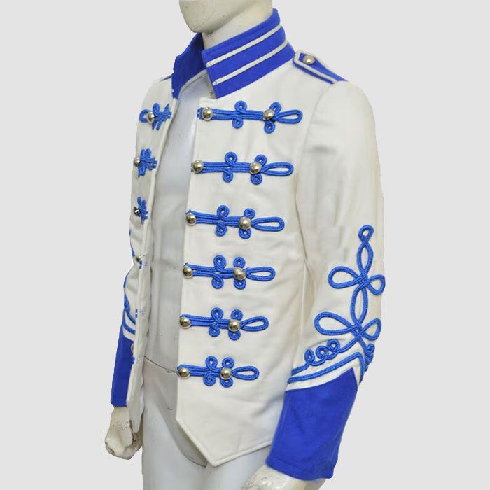 New Ladies Uniform Off White Royal Blue Braid Hussar Jacket