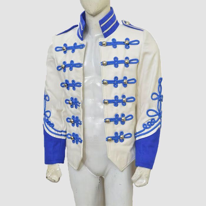 New Ladies Uniform Off White Royal Blue Braid Hussar Jacket
