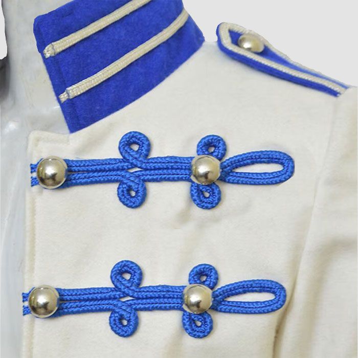 New Ladies Uniform Off White Royal Blue Braid Hussar Jacket