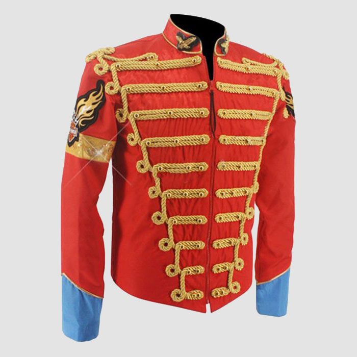 Rare MJ Michael Jackson Red Retro England Military Jacket
