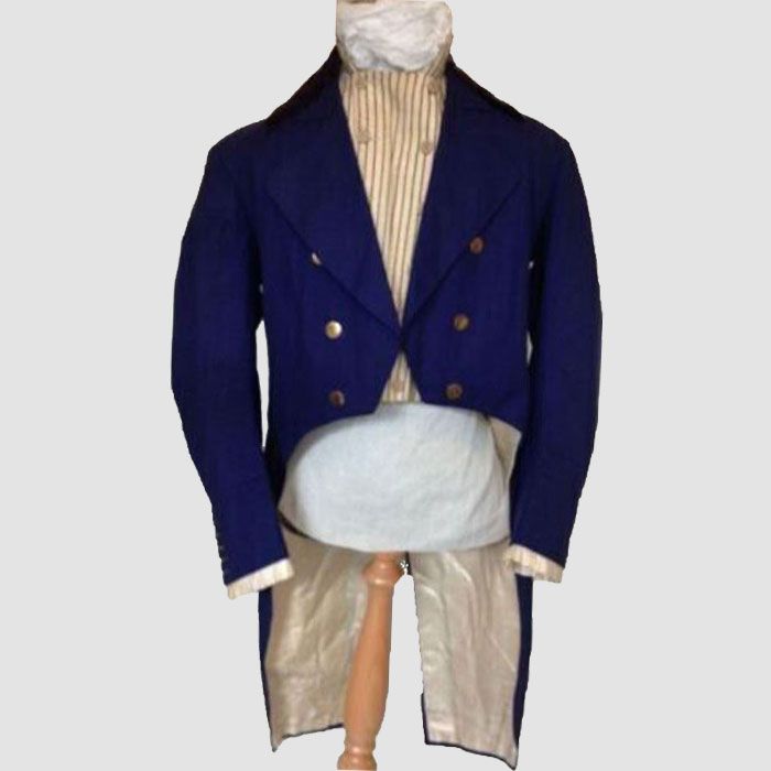 New 1820c Military Infantry Blue Tailcoat Wool Men's Coat