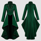 Women Gothic Steampunk Button Corset Costume Coat Tailcoat Jacket Overcoat