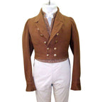 1810-1830 Regency Brown Wool Custom Made Tail Coat