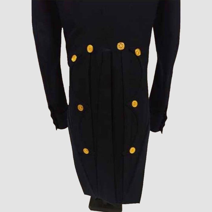 New Men's Military Dark Navy Blue Wool Tailcoat