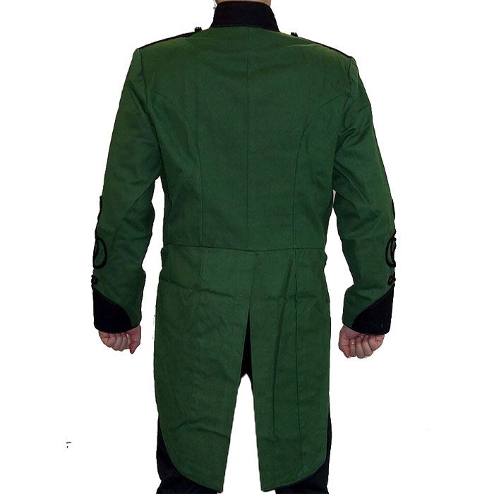Drummer Fashion Green & Black Braiding Wool Military JackeT