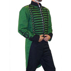 Drummer Fashion Green & Black Braiding Wool Military JackeT