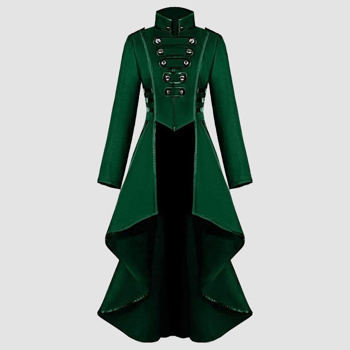 Women Gothic Steampunk Button Corset Costume Coat Tailcoat Jacket Overcoat