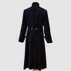 Men Black Admiral Black Gothic Highwayman Coat Military Gothic Wool Coat