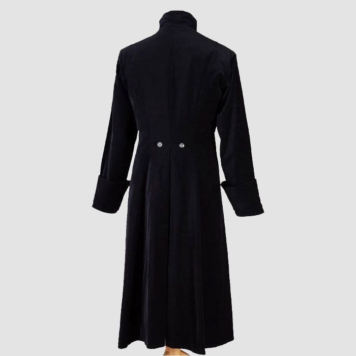 Men Black Admiral Black Gothic Highwayman Coat Military Gothic Wool Coat