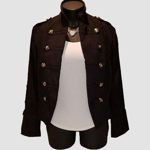 Black Womens Military Style Jacket Alycimikay