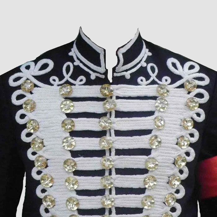 Inspired From Michael Jackson Braided Jacket Heavy Braided Jacket, Steampunk Steampunk Military Uniform