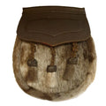 Semi Dress Sporran with Brown Leather Flap and 3 Knotted Tassels