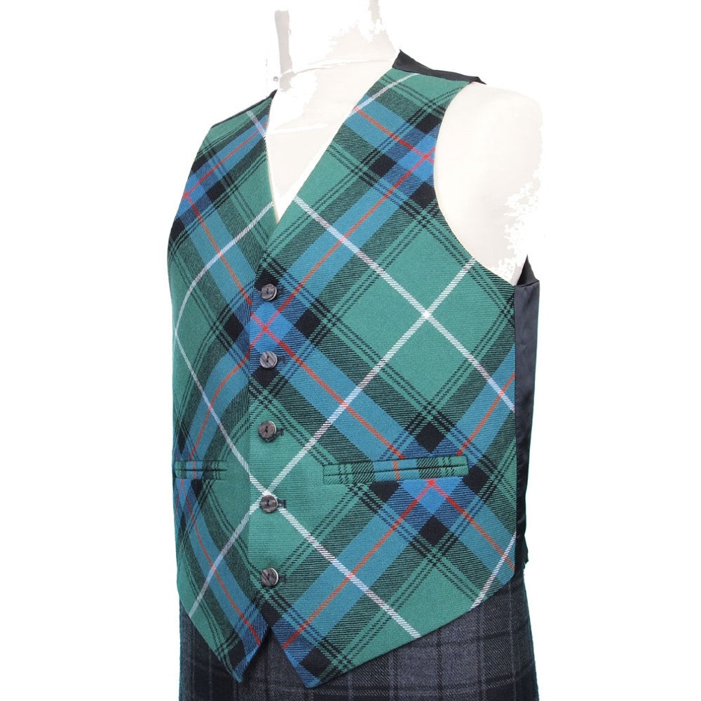 Green Tartan Waistcoat For Men