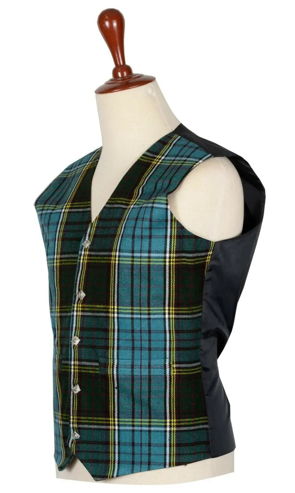 Traditional Scottish Anderson 5 Buttons Tartan Waistcoat