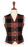 Traditional Scottish Black Stewart 5 Buttons Tartan Waistcoat