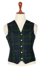 Traditional Scottish Black Watch 5 Buttons Tartan Waistcoat