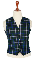 Traditional Scottish Blue Douglas 5 Buttons Tartan Waistcoat