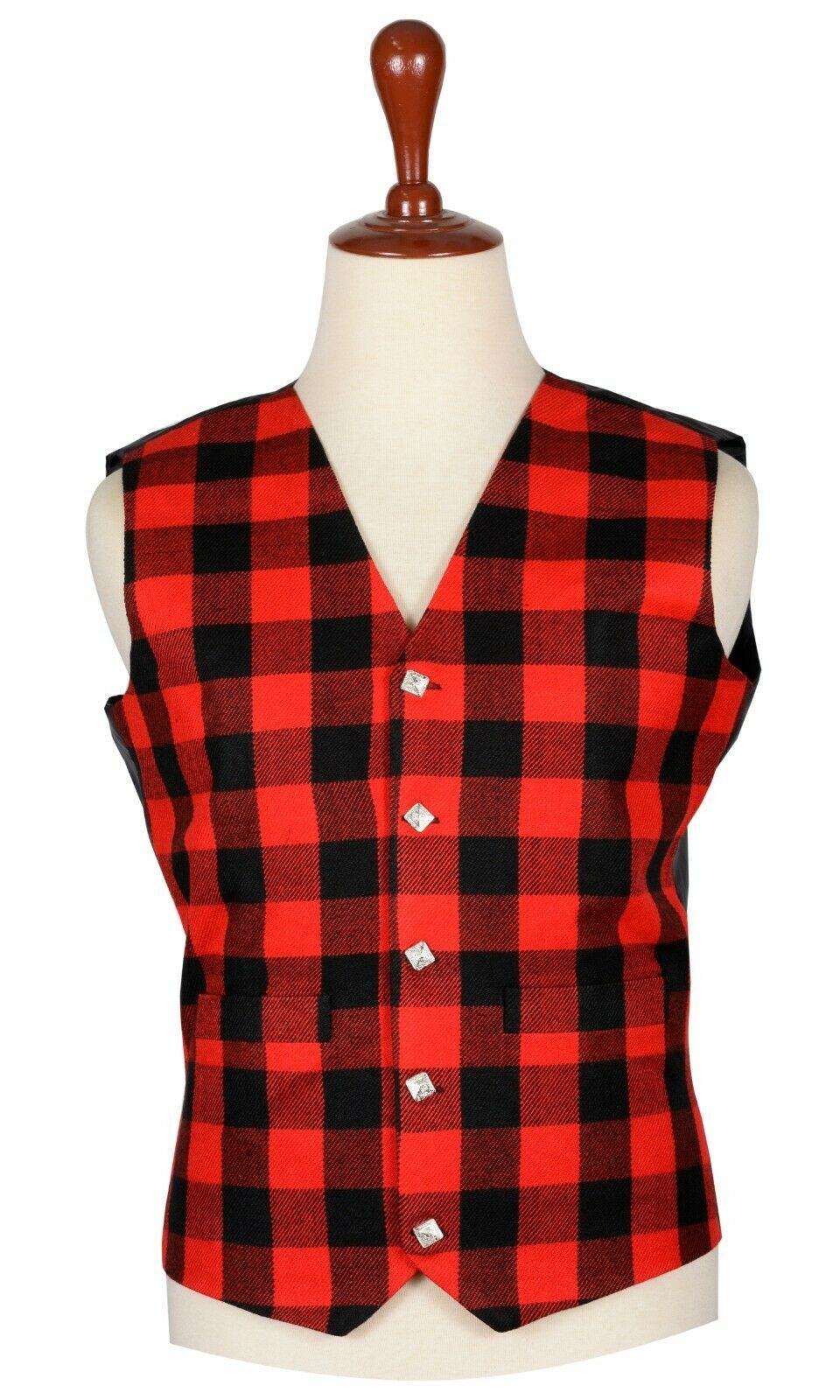 Traditional Scottish Bufallo 5 Buttons Tartan Waistcoat