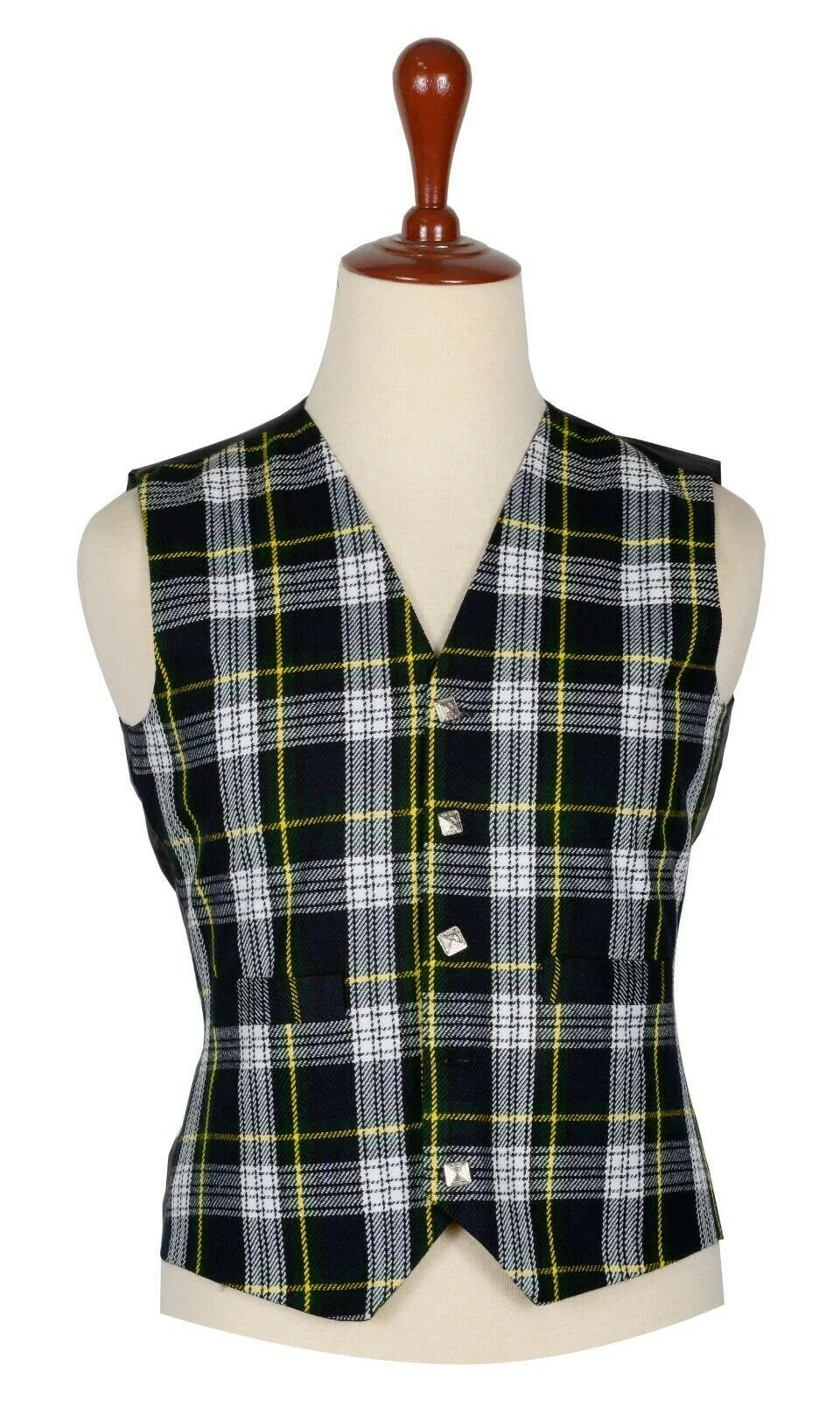 Traditional Scottish Dress Gordon 5 Buttons Tartan Waistcoat