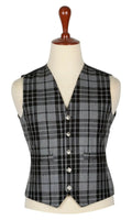 Traditional Scottish Grey Highlander 5 Buttons Tartan Waistcoat