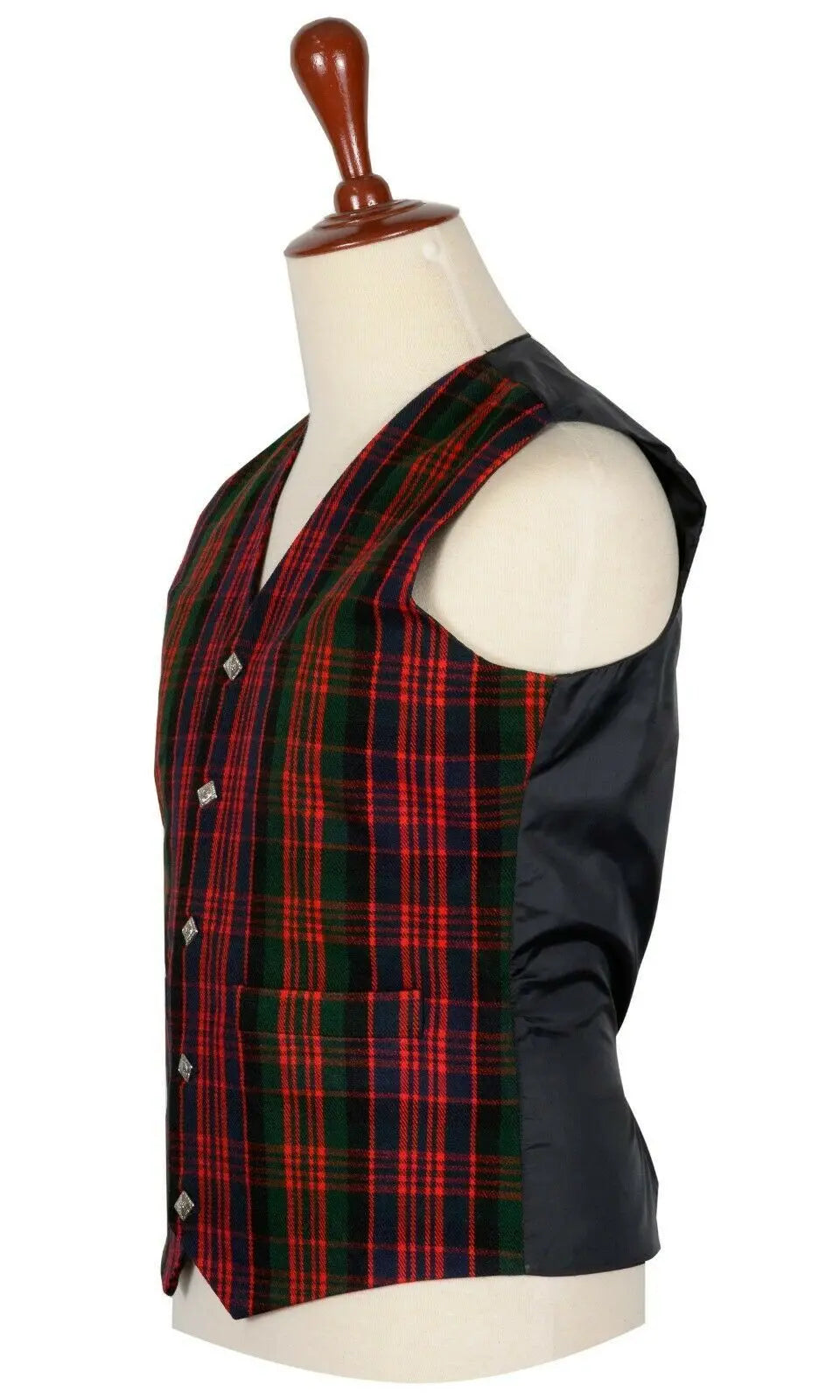 Traditional Scottish MacDonald 5 Buttons Tartan Waistcoat