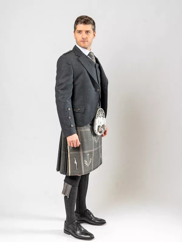 Strathearn Grey Jacket Kilt & Waistcoat