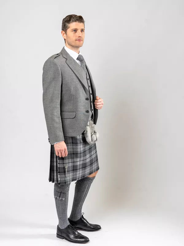 Strathearn Light Grey Jacket Kilt & Waistcoat