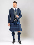 Navy Tweed Jacket Kilt & Waistcoat
