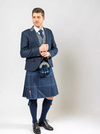 Navy Tweed Jacket Kilt & Waistcoat