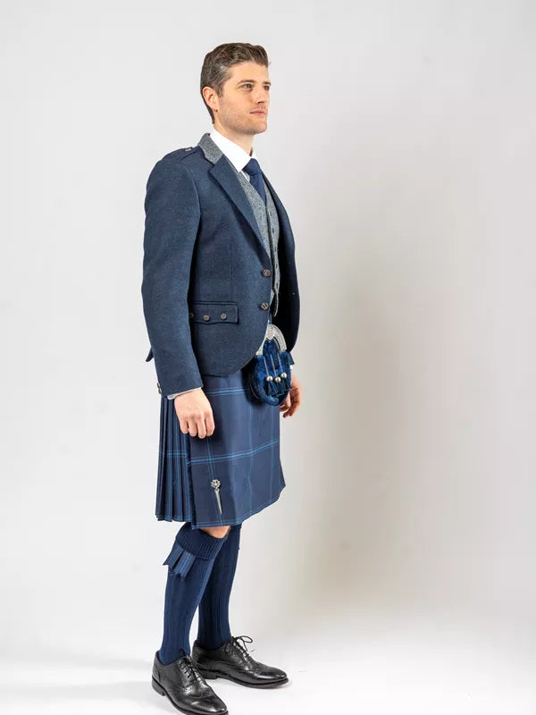 Navy Tweed Jacket Kilt & Waistcoat