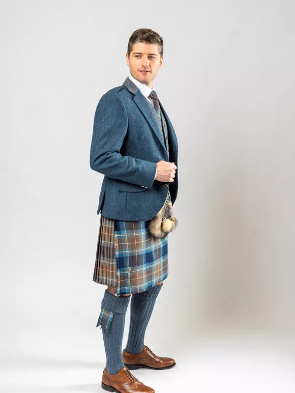 Sky Blue Jacket & Isle Waistcoat Kilt Set