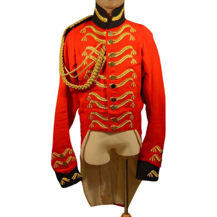 New British Full Red Wool Dress Men's Officer Jacket