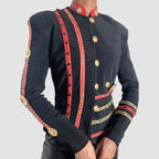 Vintage Cache Military Inspired Top Is with Gold Embellishments & Buttons Is Stunning