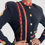 Vintage Cache Military Inspired Top Is with Gold Embellishments & Buttons Is Stunning