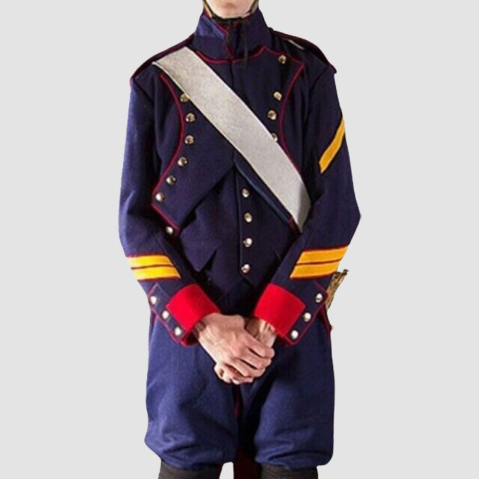 French Napoleonic Navy Blue Line Artillery 1806 Wool Men Coat
